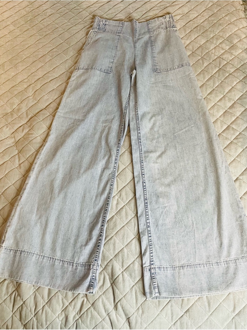 We The Free Light Blue Wide Leg Denim Jeans